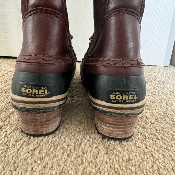 Sorel Conquest Carly II Leather Lace Up Snow/Winter Brown Boots SZ 6 - Picture 5 of 7